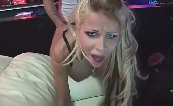 Blonde Cowgirl Rides Dude at Bar Hat Fantasy